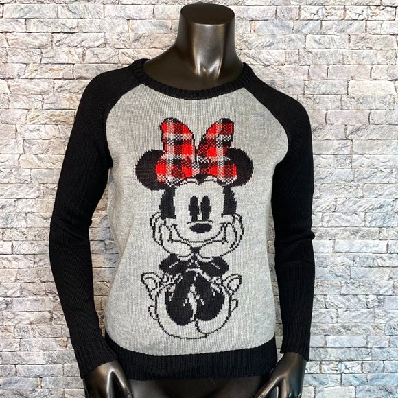 Disney Sweaters - Disney Minnie Mouse Jerry Leigh Women's Knit Sweater Long Sleeve Size XS